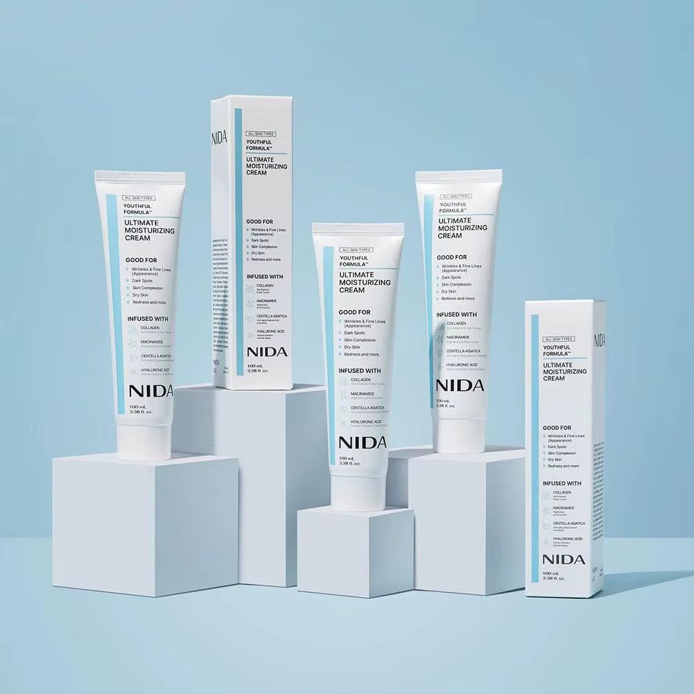 NIDA Moisturizing Cream Multi-Action Rejuvenating Face Cream Repairs Damage Ultimate Cream for All Skin Types Korean Skin Care