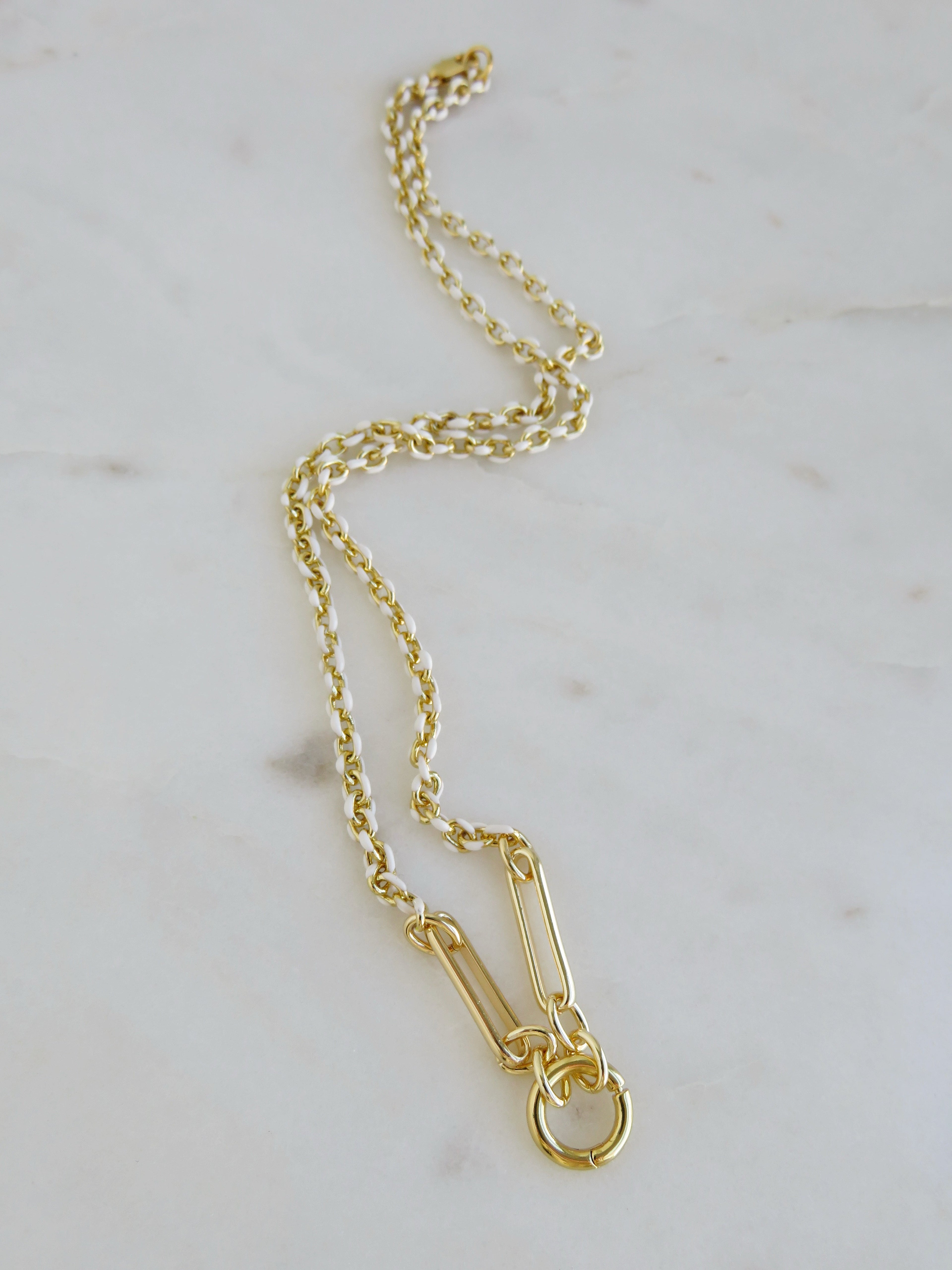 Blanc Charm Holder Necklace - Clicker Clasp - add charms