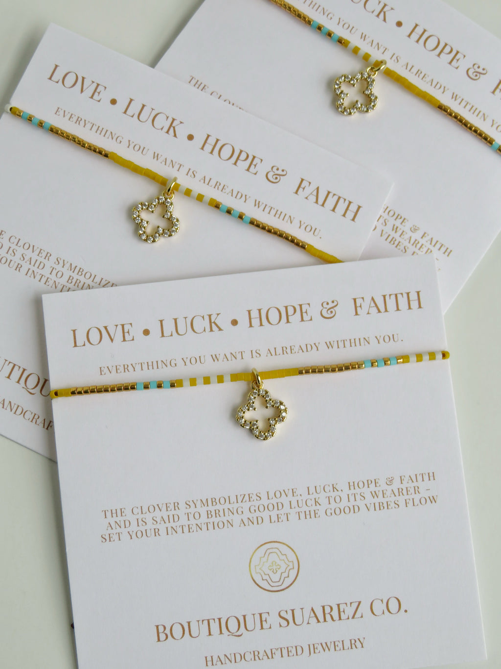 Infinite Luck - Abigail Clover Bracelet - Yellow