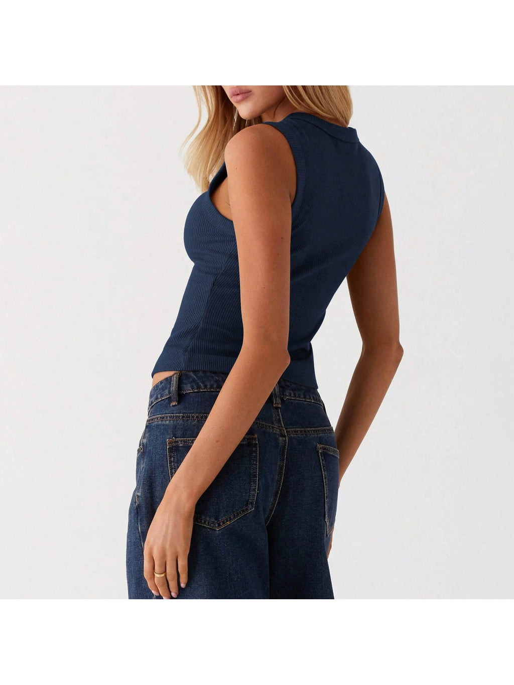 Women Button down Tank Tops 1 Piece Casual Summer Solid Color Sleeveless Crop Shirt Basic Vest Aesthetic Clothes Streetwear