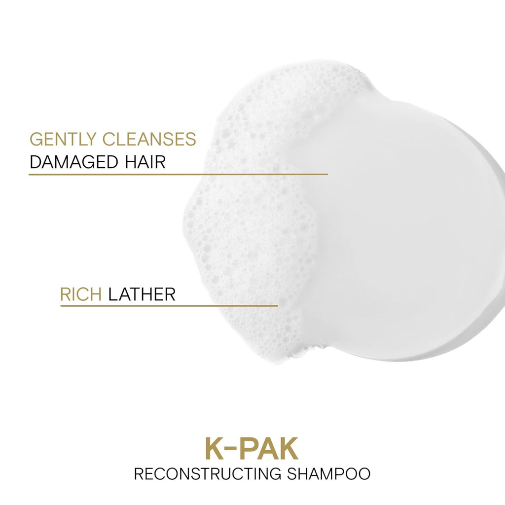 K-PAK Daily Reconstructing Shampoo | for Damaged Hair | Repair Damage & Prevent Breakage | Double Hair Strength | Boost Shine | with Keratin & Guajava Fruit Extract