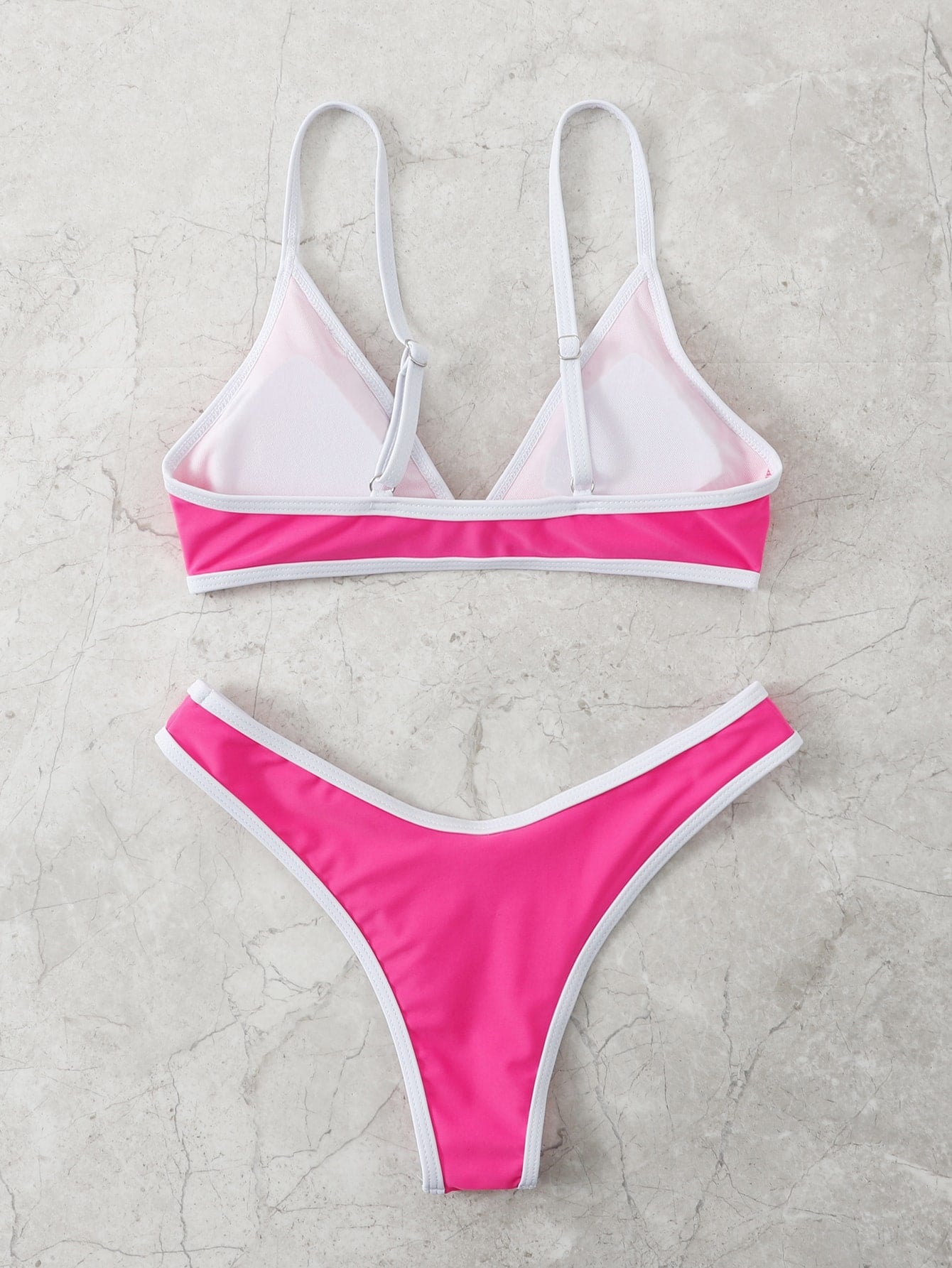 Summer Beach Contrast Binding High Cut Bikini