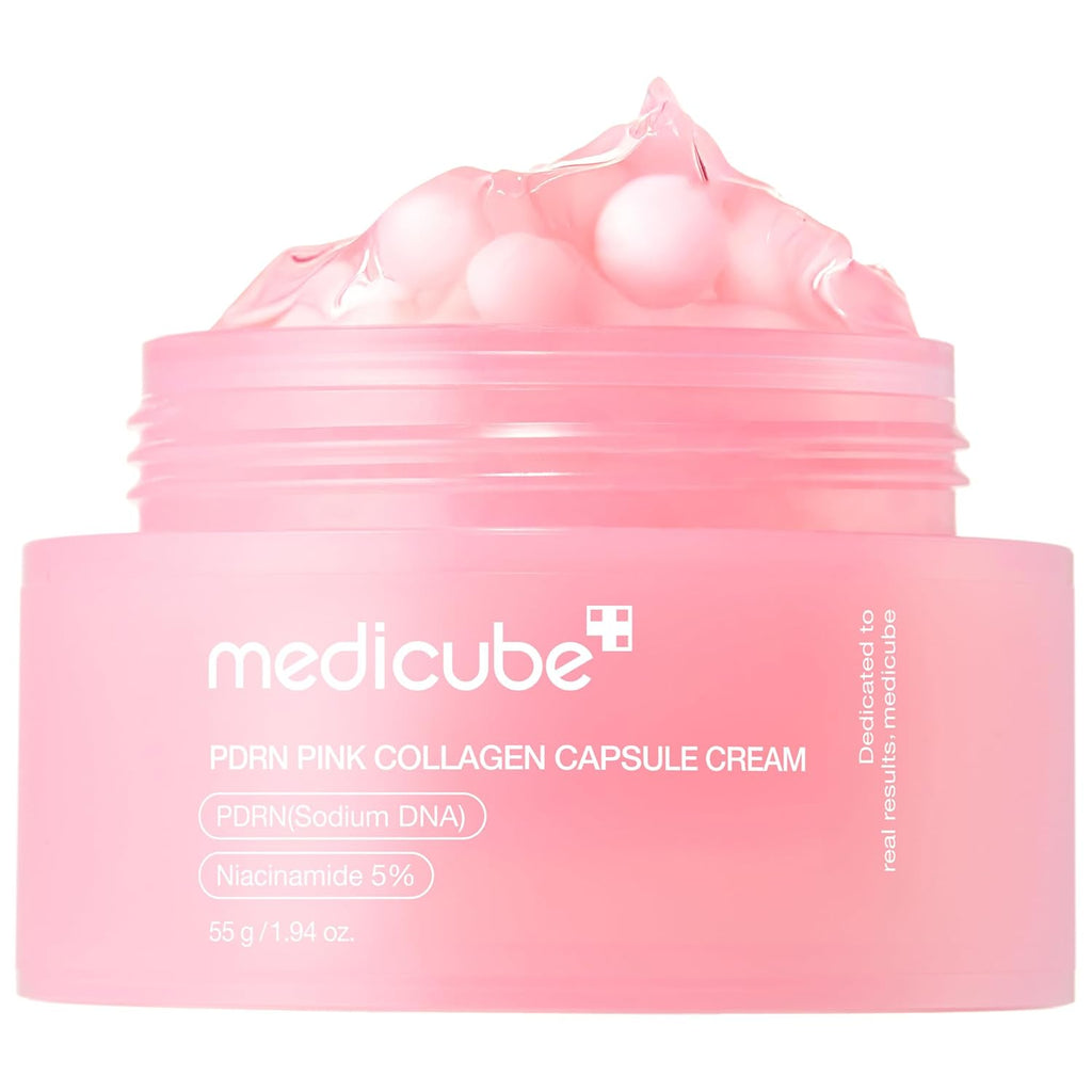 Capsule Cream with Salmon DNA PDRN Pink Collagen | Lightweight Moisturizing Cream with PDRN, Niacinamide for Uneven Skin Tone and Texture, Glow Hydration | Korean Skincare, 1.94 Oz