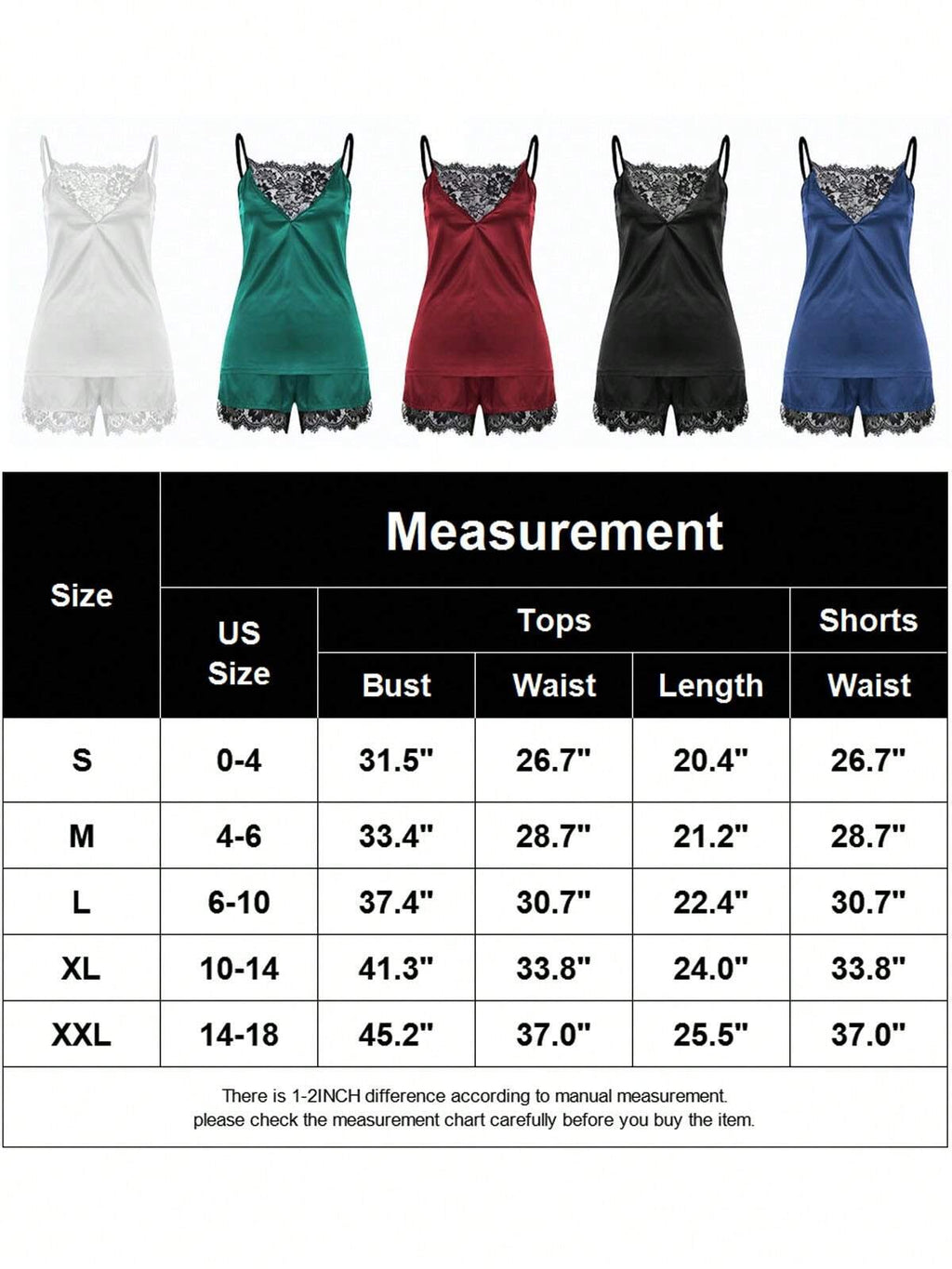 Women Stain Pajamas Set Lace Sexy V Neck Lingerie Sleepwear Cami Shorts Nightwear Set Silk Soft Loungewear Pjs White Set