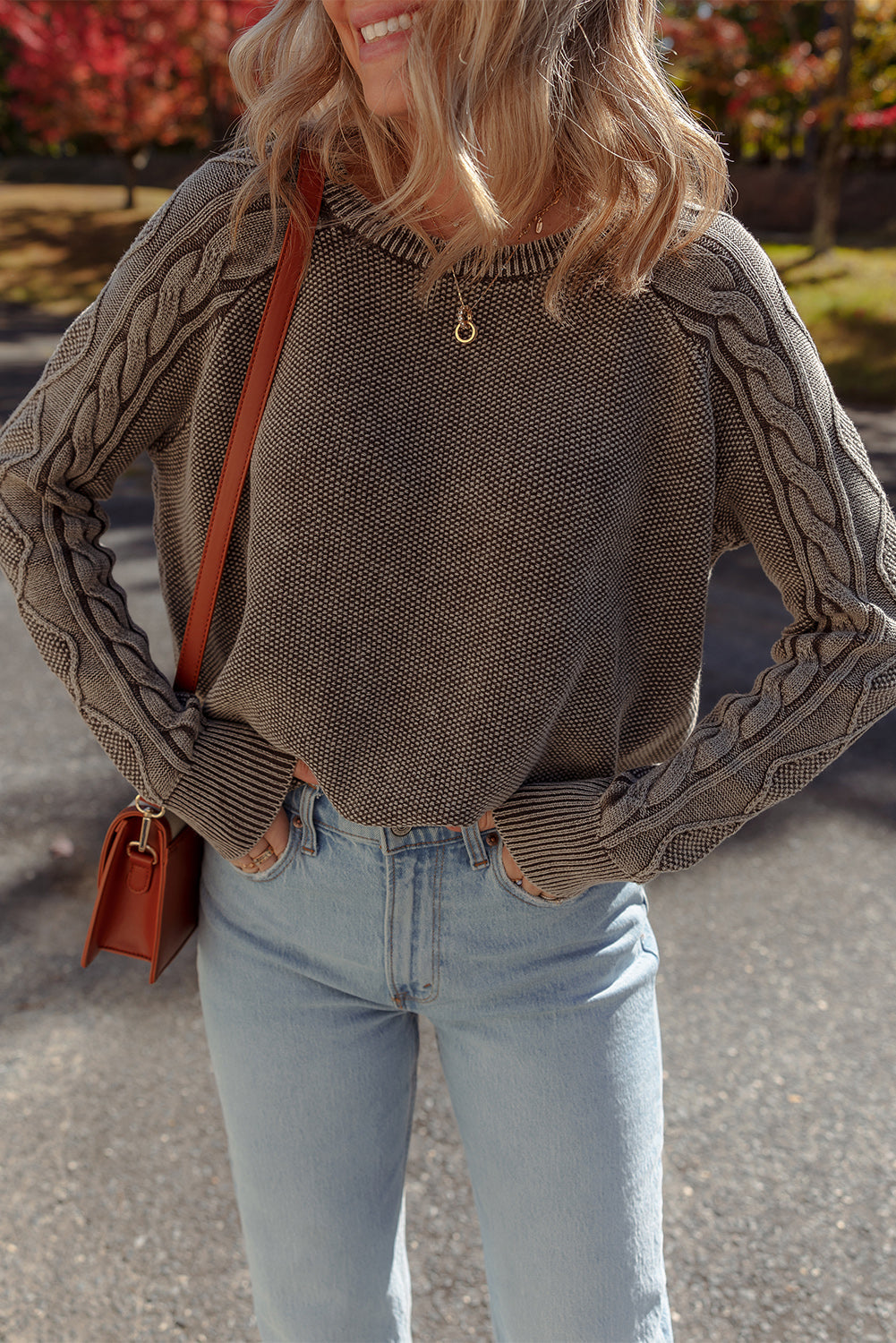 Aria Knit Sleeve Casual Sweater