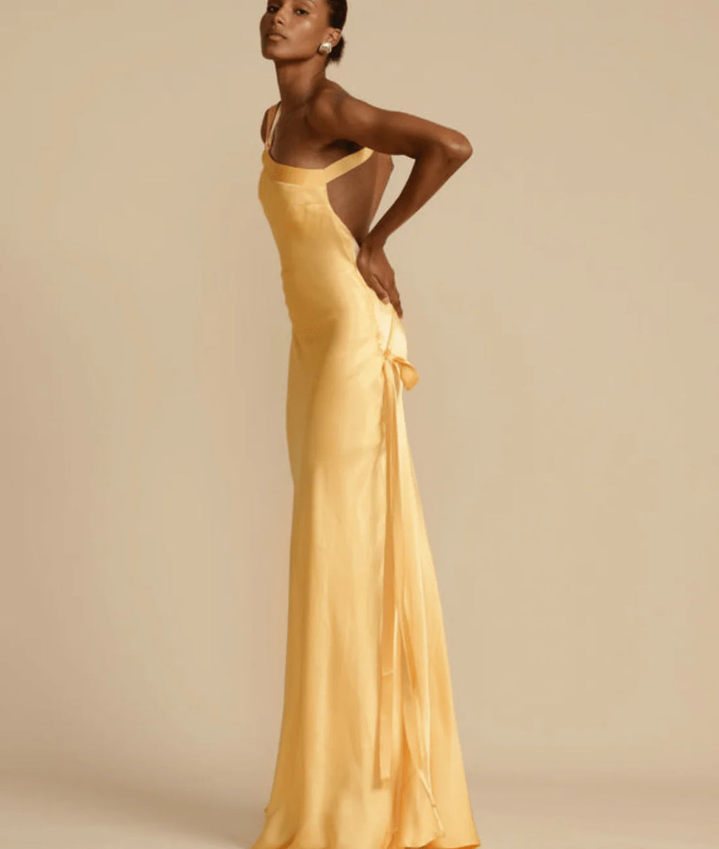 Elysira – One-Shoulder Satin Maxi Dress