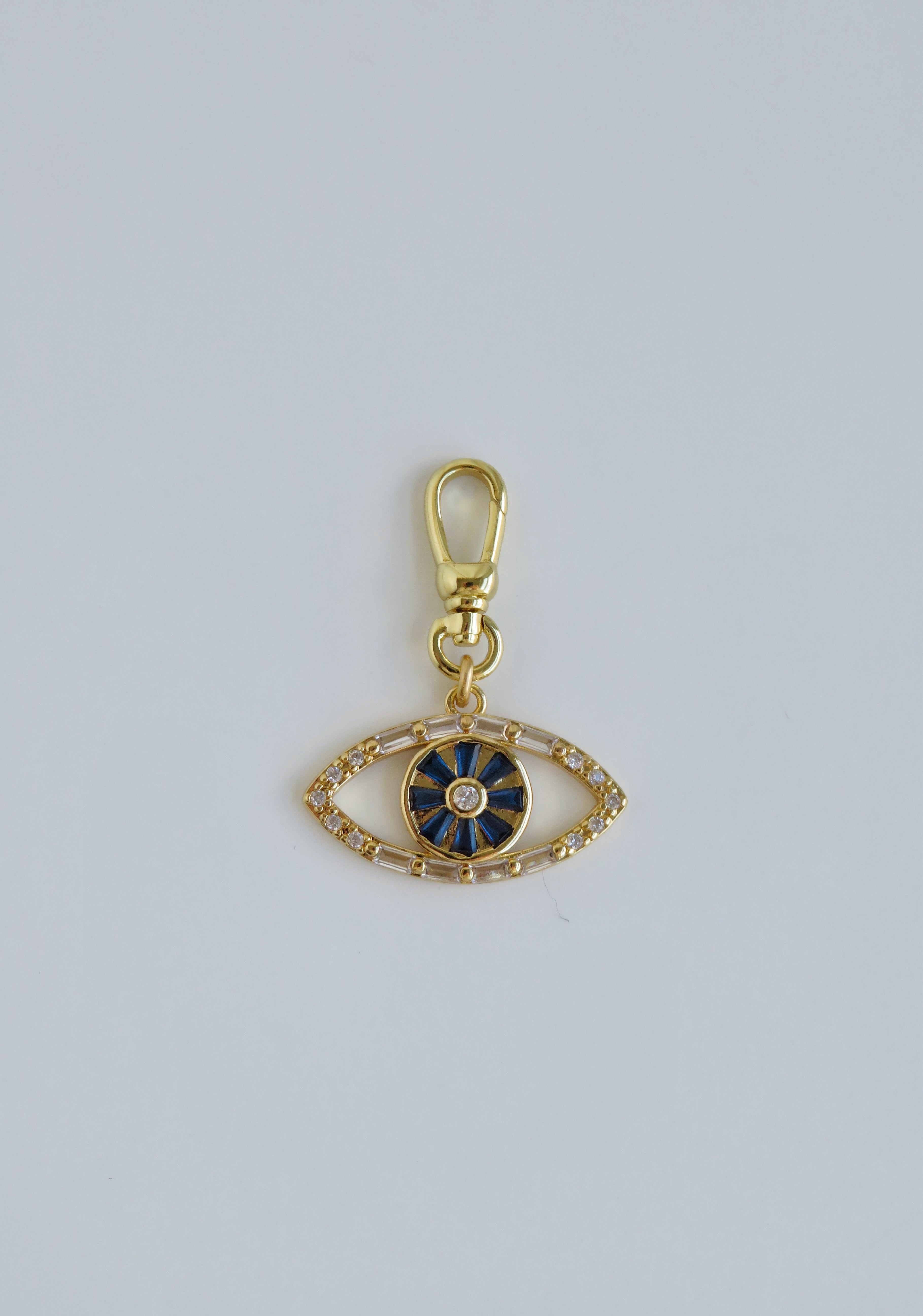 Royal Blue Evil Eye Charm on Swivel Clasp