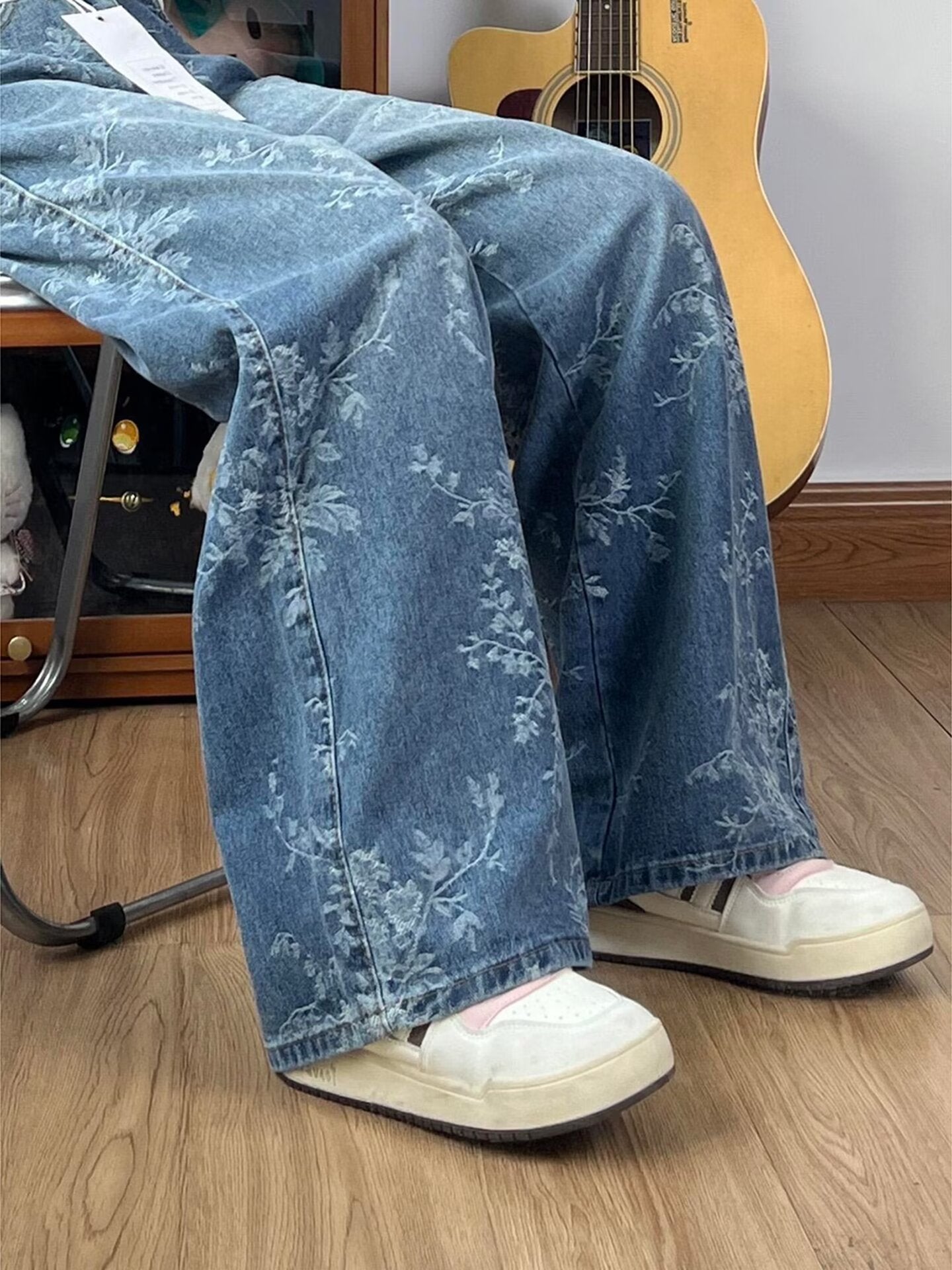 Loose-fitting Wide-leg Pants Retro Straight-leg Long Pants