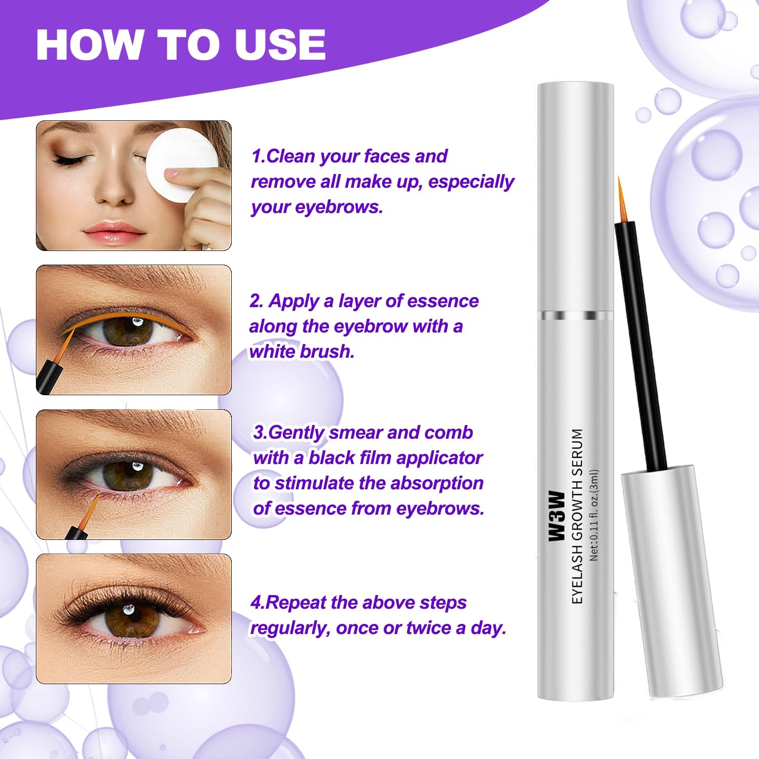 Lash Serum,Eyelash Growth Serum - Rapid Eyelash for Stronger, Healthier Lashes & Brows, Vegan & Cruelty-Free (2 PCS)