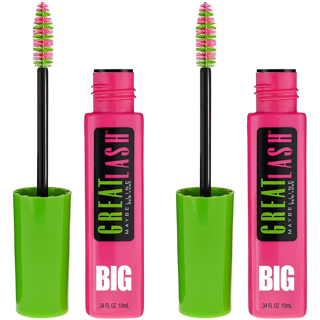 Great Lash BIG Washable Mascara, Volumizing, Thickening, Lengthening Mascara, Brownish Black, 2 Count