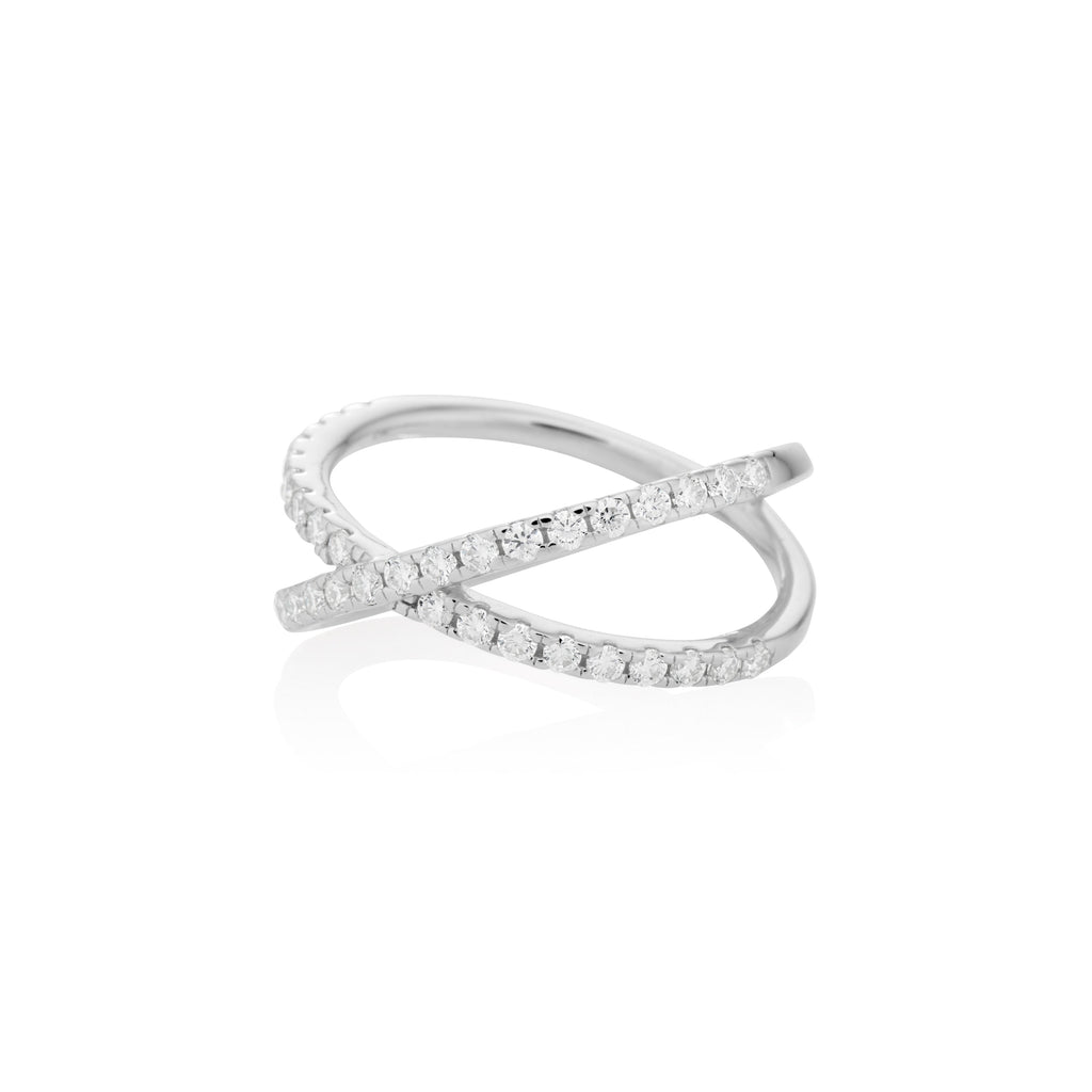 1.5mm Moissanite Infinity Ring in 925 Sterling Silver