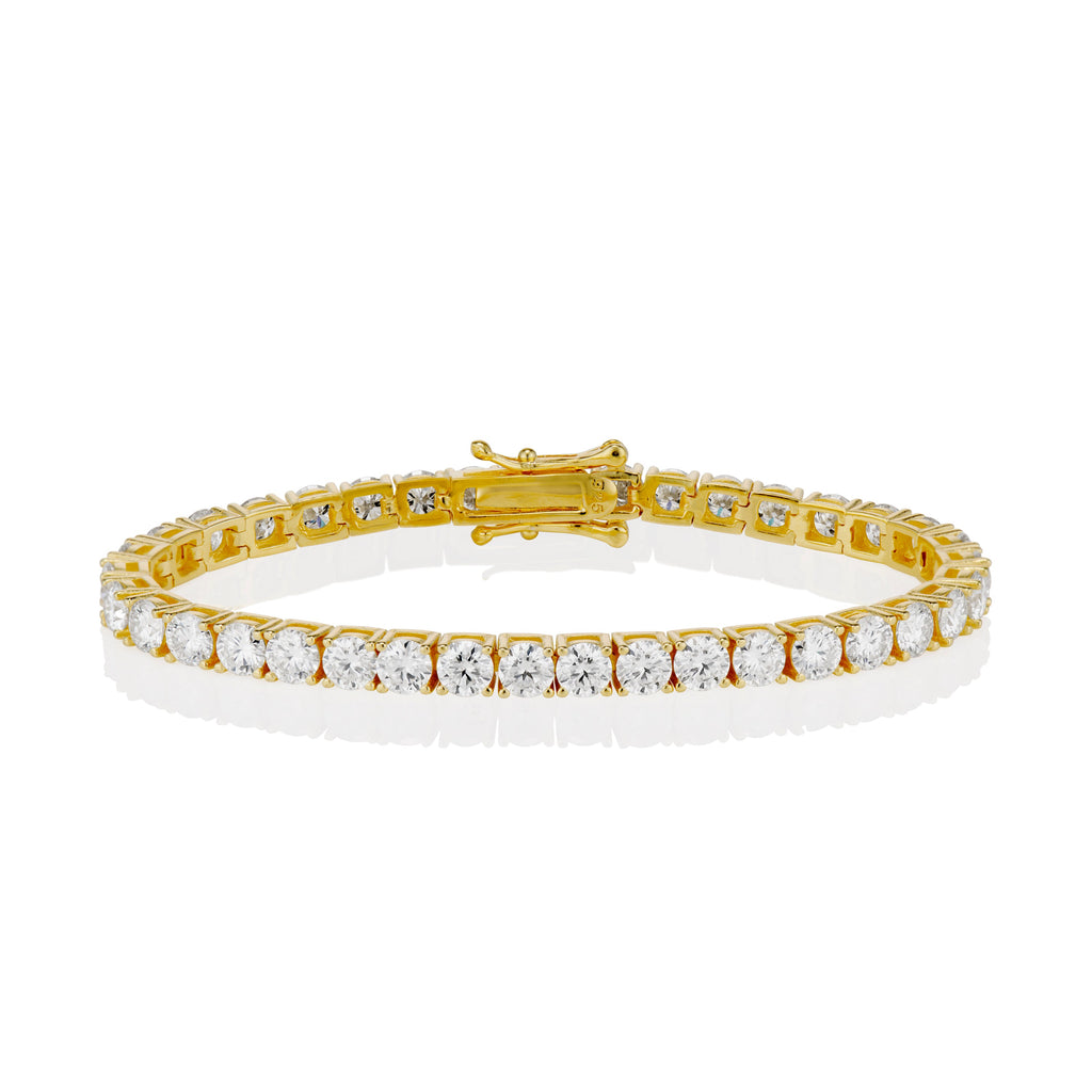 4mm Moissanite Tennis Bracelet in Yellow Gold Vermeil