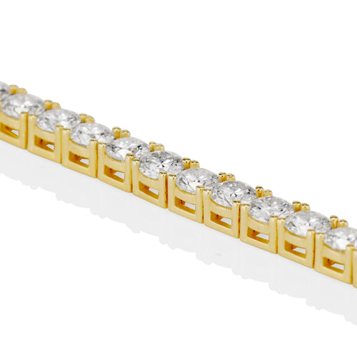 4mm Moissanite Tennis Bracelet in Yellow Gold Vermeil