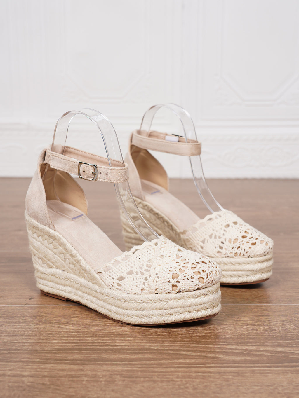 Platform Espadrille Sandals With Ankle Strap