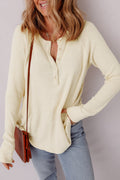 Soleil Knit Half Henley Top