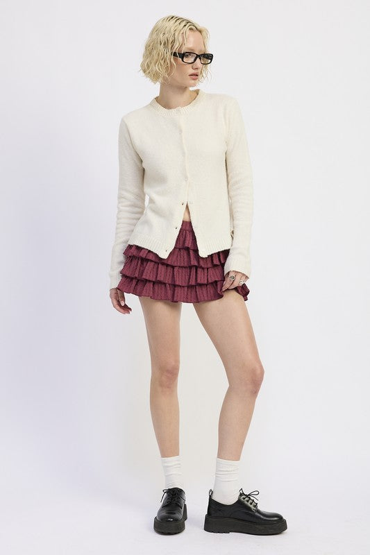 FITTED BUTTON UP CARDIGAN