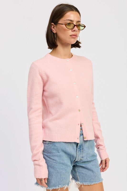 FITTED BUTTON UP CARDIGAN