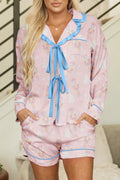Ariel Shorts Pajama Set Long Sleeve Top