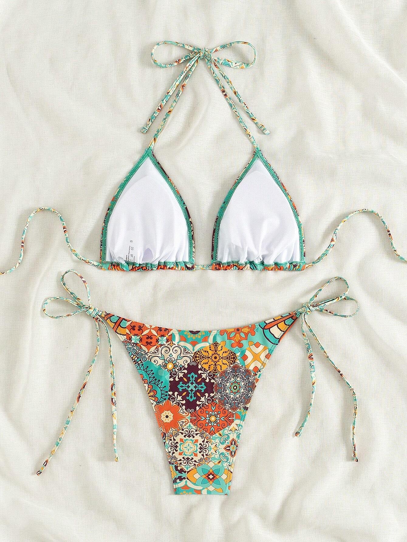 Swim Random Printed Bikini Set for Summer Beach Vacation