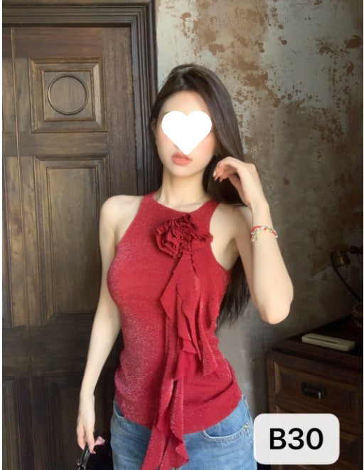Pure And Alluring Style Sleeveless Knitted Camisole