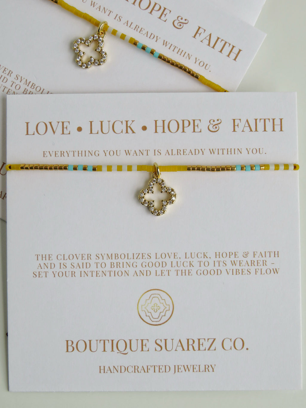 Infinite Luck - Abigail Clover Bracelet - Yellow