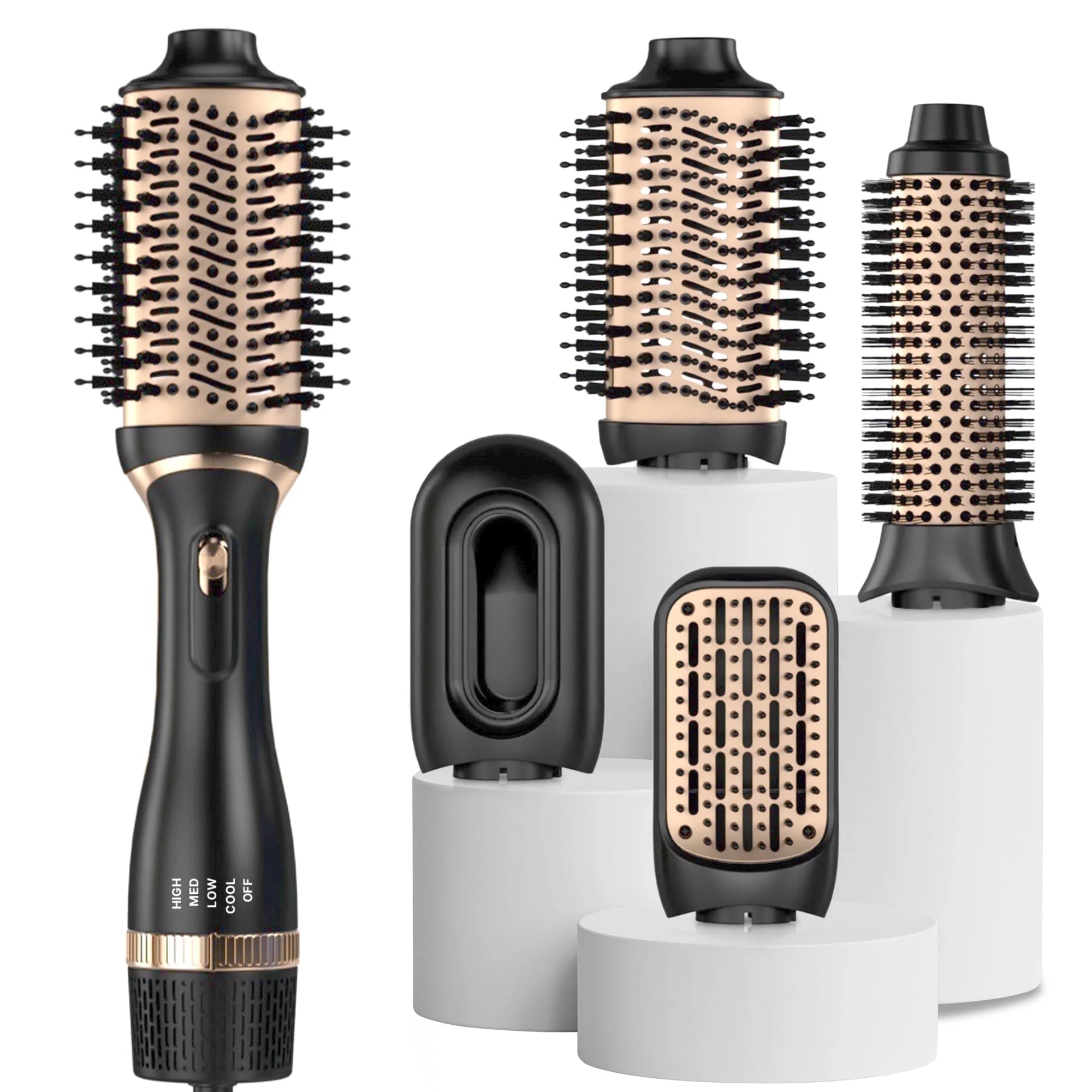 by SKIMI Hair Dryer Brush, Black Blow Dryer Brush, Curly, Dry, Oval Hot Air Brush with Air Curling Iron
