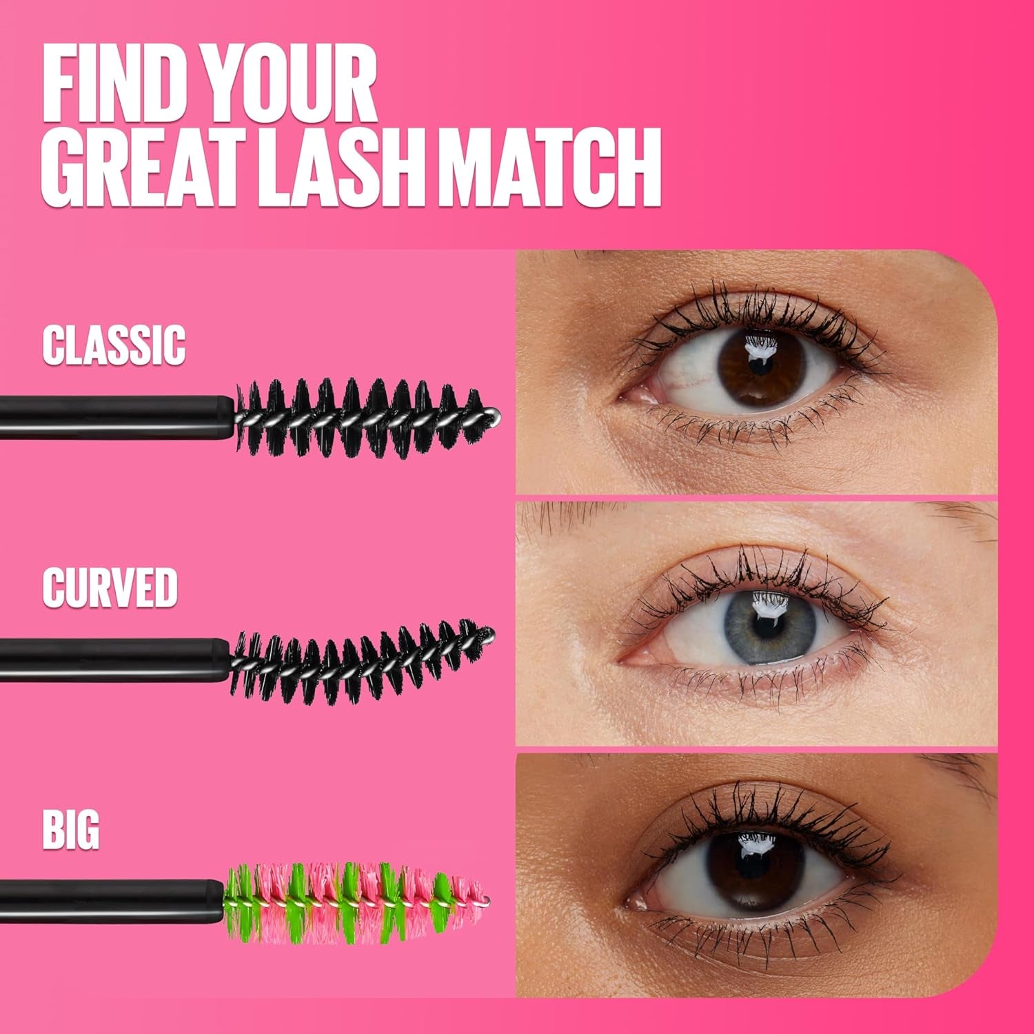 Great Lash BIG Washable Mascara, Volumizing, Thickening, Lengthening Mascara, Brownish Black, 2 Count