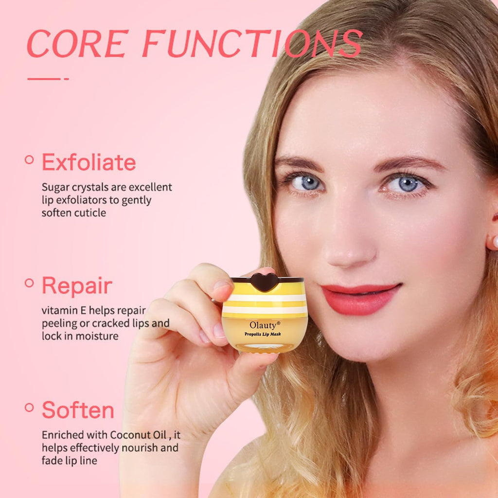 4 PCS Bee Lip Balm Honey Pot, Honey&Strawber