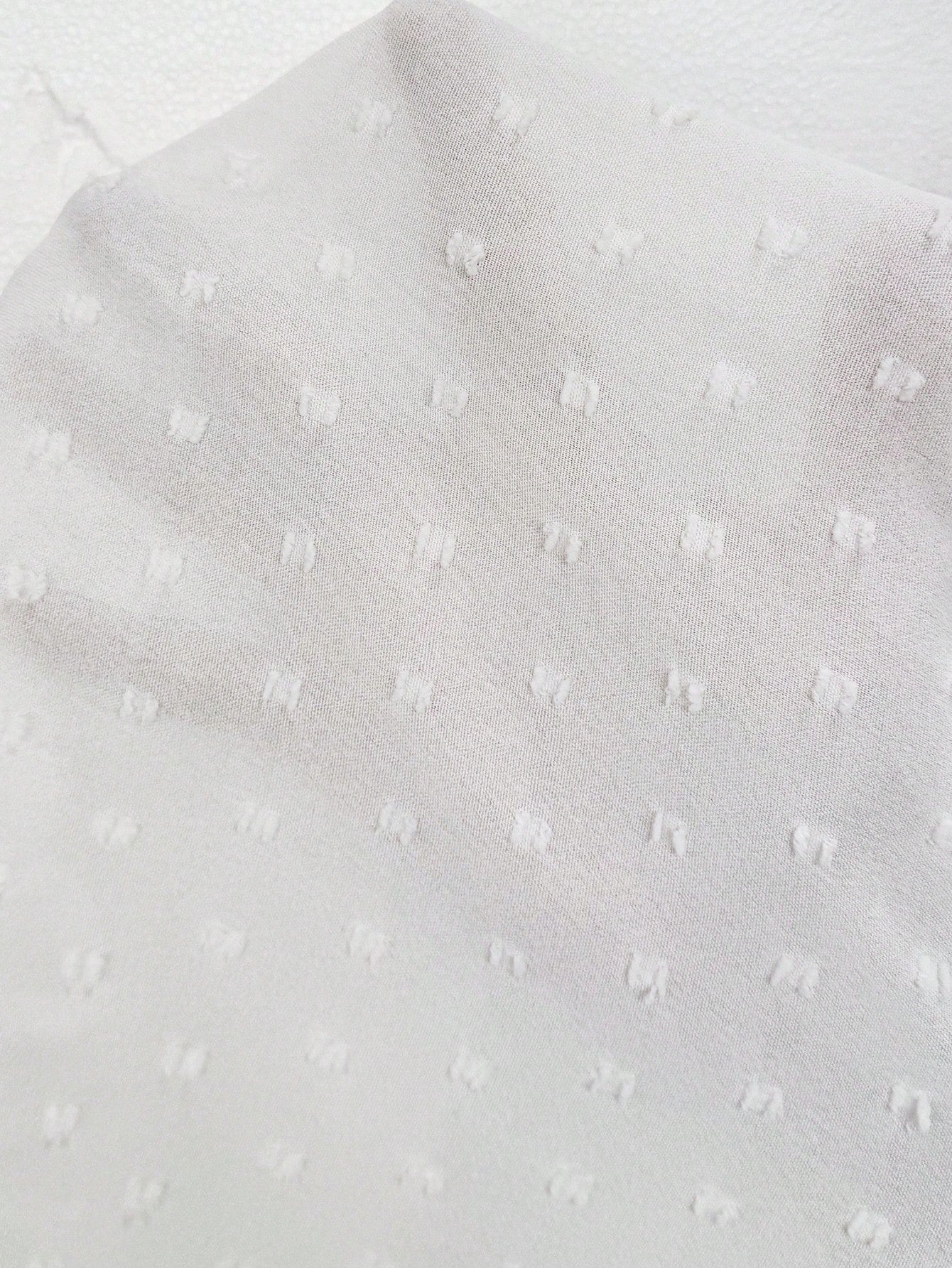 Lanawest Women'S 3D Laser Cut V-Neck Puff Sleeve Blouse