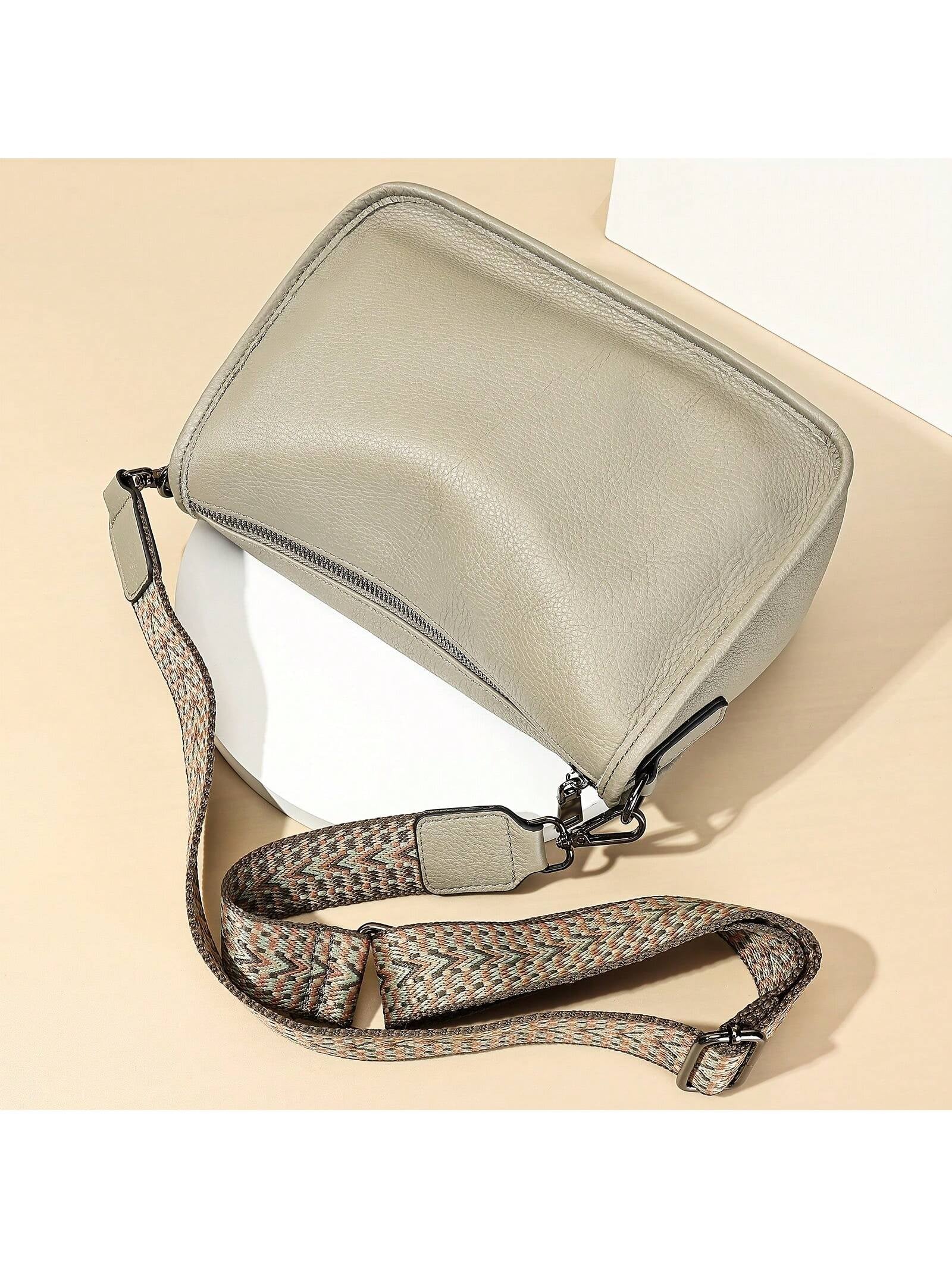 Genuine Leather Retro Casual Shoulder Bag Messenger Bag for Women- Adjustable Strap, Soft & Durable Lady Casual Handbag with Multiple Compartments