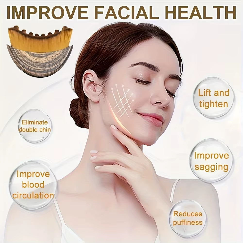 Lymphatic Contour Facial Brush, Dry Brush Facial Brush, Lymphatic Drainage Massager for Face, Chin and Jawline