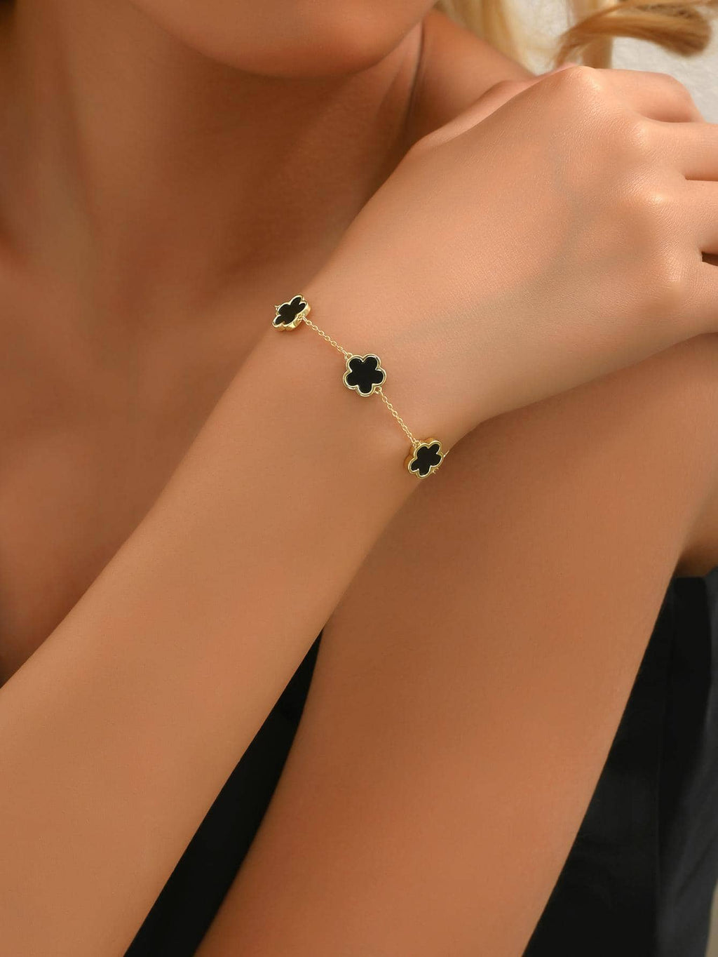 1Pc Fashion Copper Flower Decor Chain Bracelet for Women for Daily Life Valentines,Mom,Mother,Mother'S Day,Gift