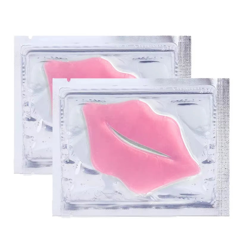 10Pcs Beauty Super Lip Plumper Pink Crystal Collagen Lip Mask Patches Moisturizing Hydrating Lips Korean Cosmetics Skin Care