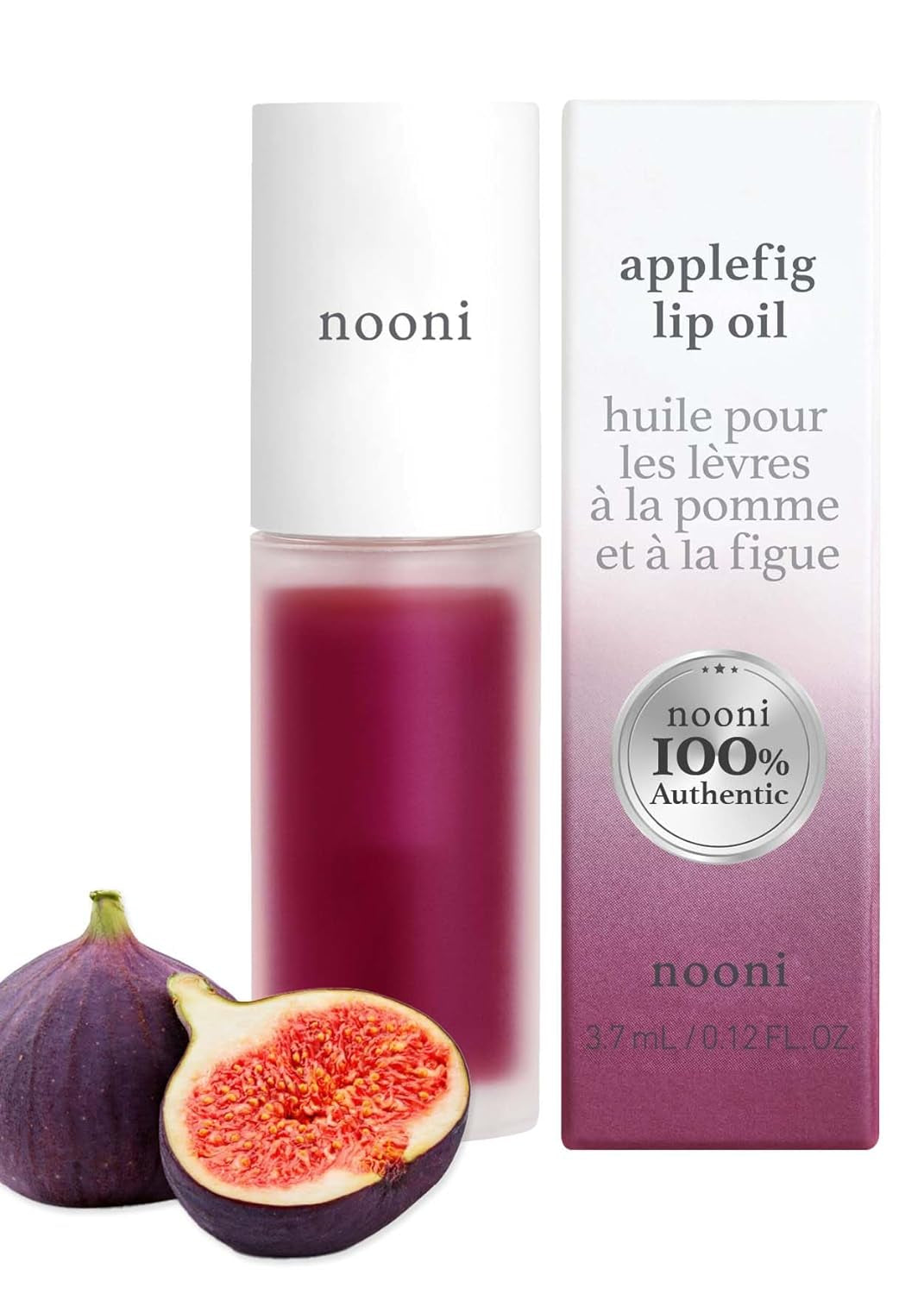 Korean Vegan Lip Oil - Applefig, 0.12 Fl Oz + Korean Lip Oil - Applecherry, 0.12 Fl Oz Bundle