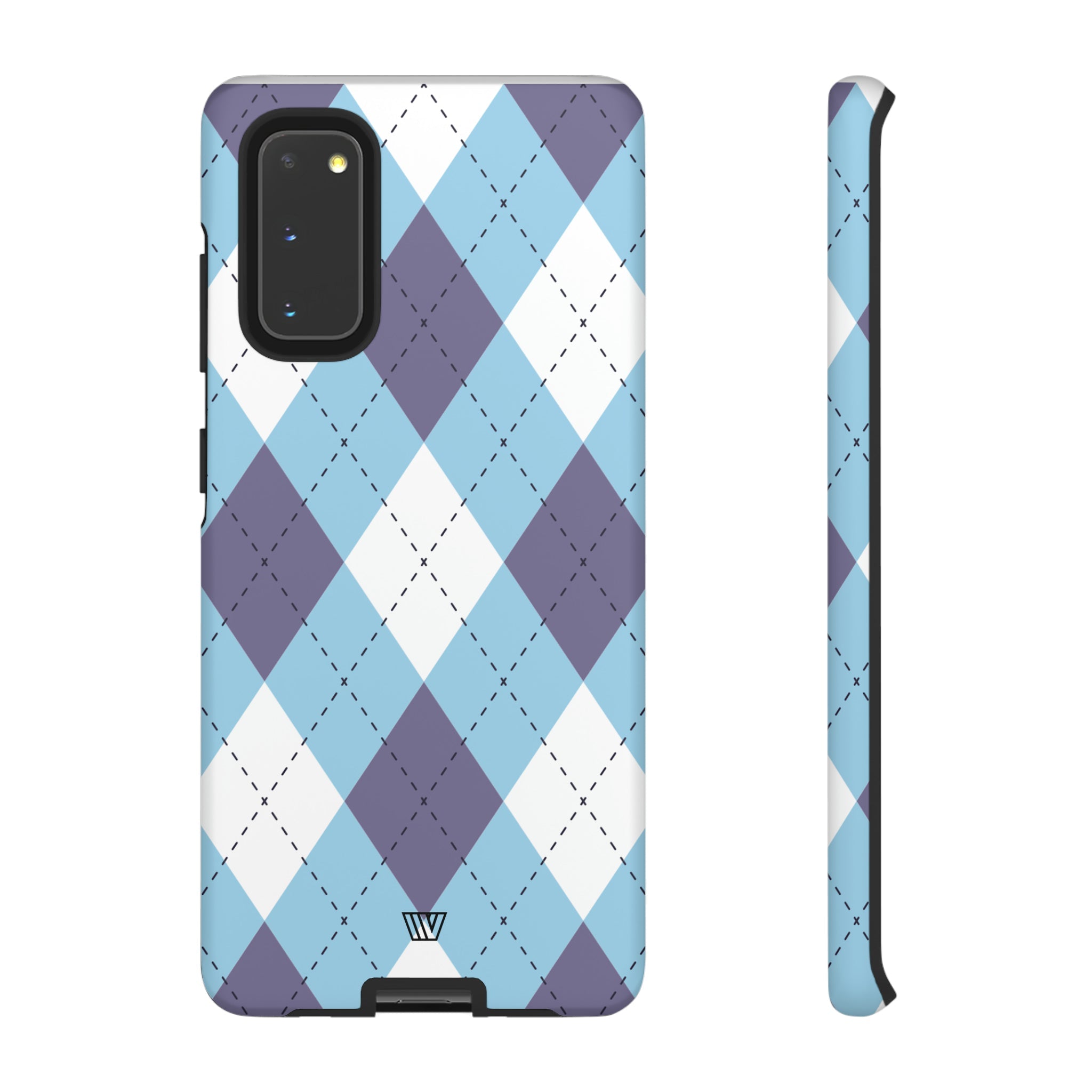 BLUE WHITE PURPLE ARGYLE | Tough Phone Case