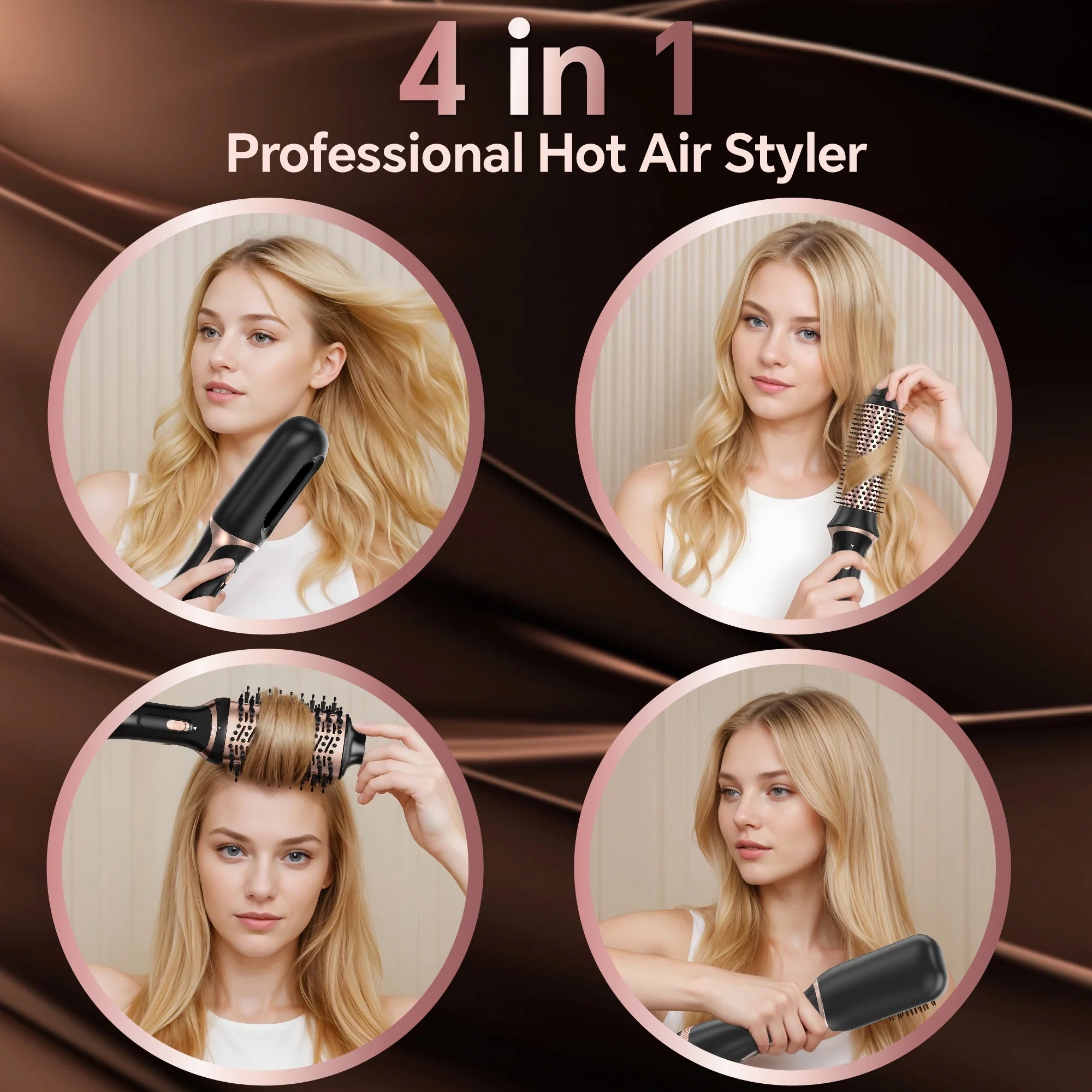 by SKIMI Hair Dryer Brush, Black Blow Dryer Brush, Curly, Dry, Oval Hot Air Brush with Air Curling Iron