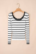 Sutton Striped Ribbed Slim Sweater