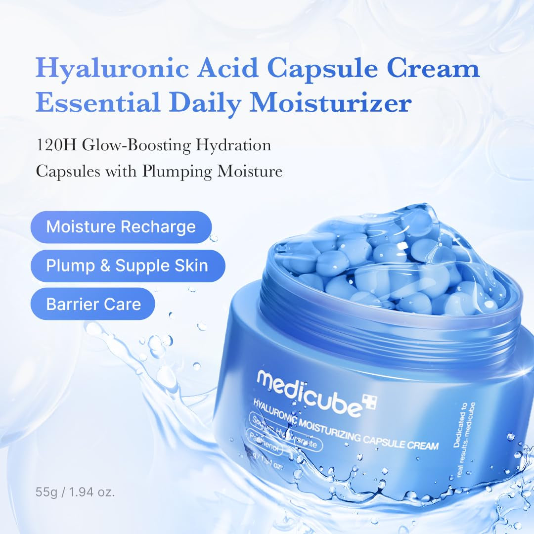 Hyaluronic Acid Capsule Cream | 120H Long-Lasting Hydration, Barrier Care & Calming Daily Facial Moisturizer for All Skin Types | with Hyaluronic Acid, Panthenol & Ceramides | Korean Skincare