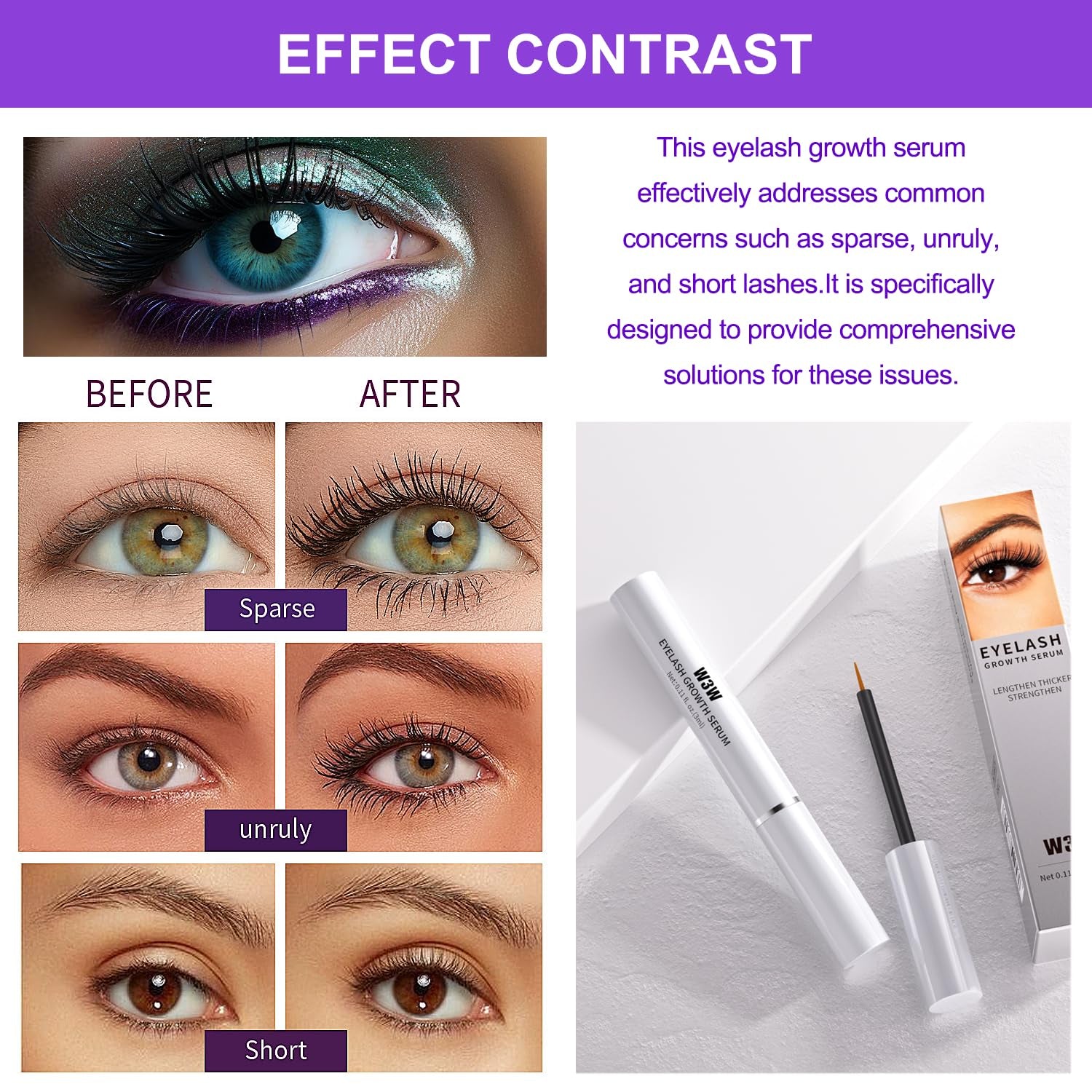 Lash Serum,Eyelash Growth Serum - Rapid Eyelash for Stronger, Healthier Lashes & Brows, Vegan & Cruelty-Free (2 PCS)