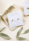 18K Gold Vermeil Ball Earrings || 6mm || Everyday + Simple Stud