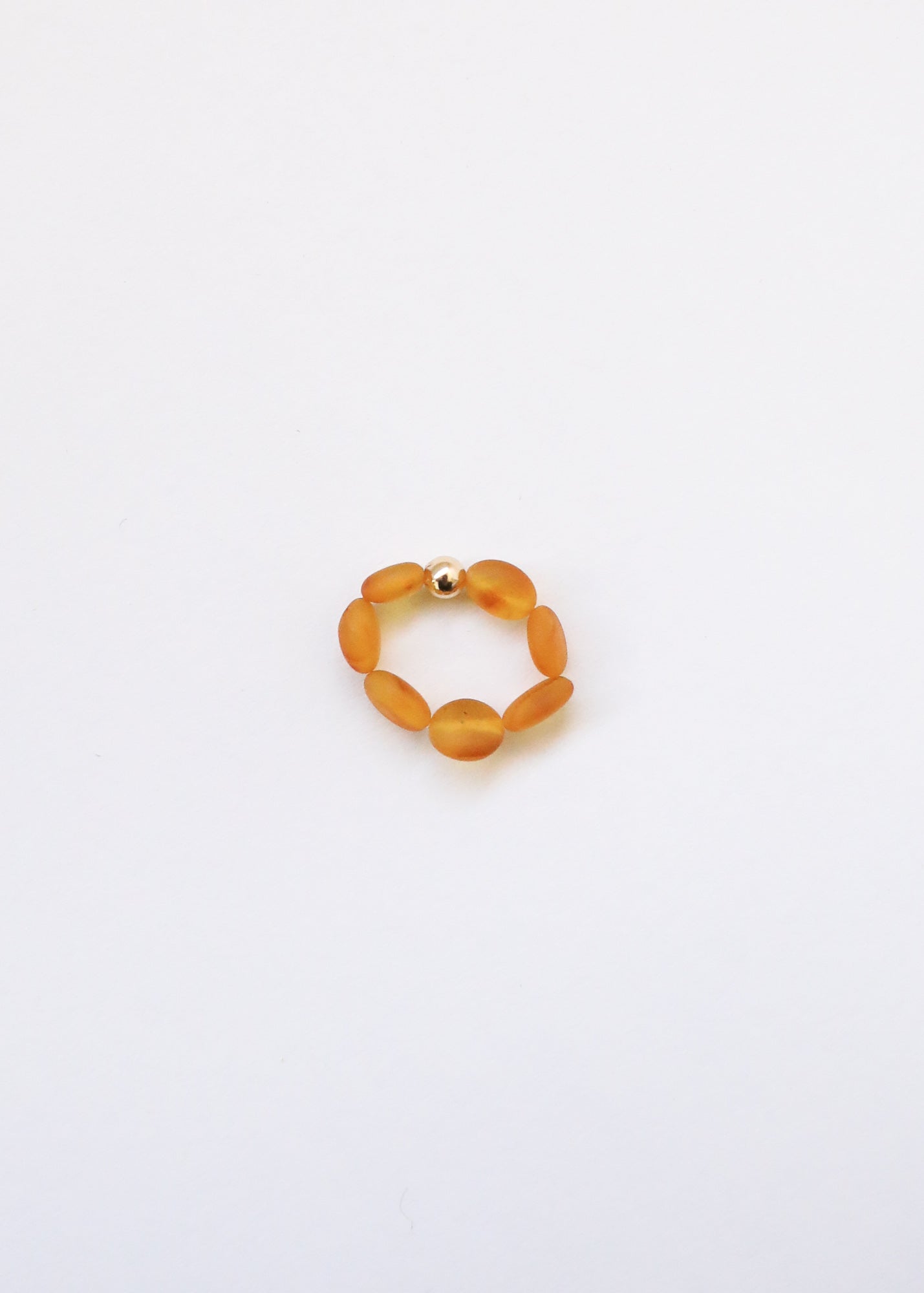Raw Honey Baltic Amber + 14K Gold Filled || Beaded Ring Stack