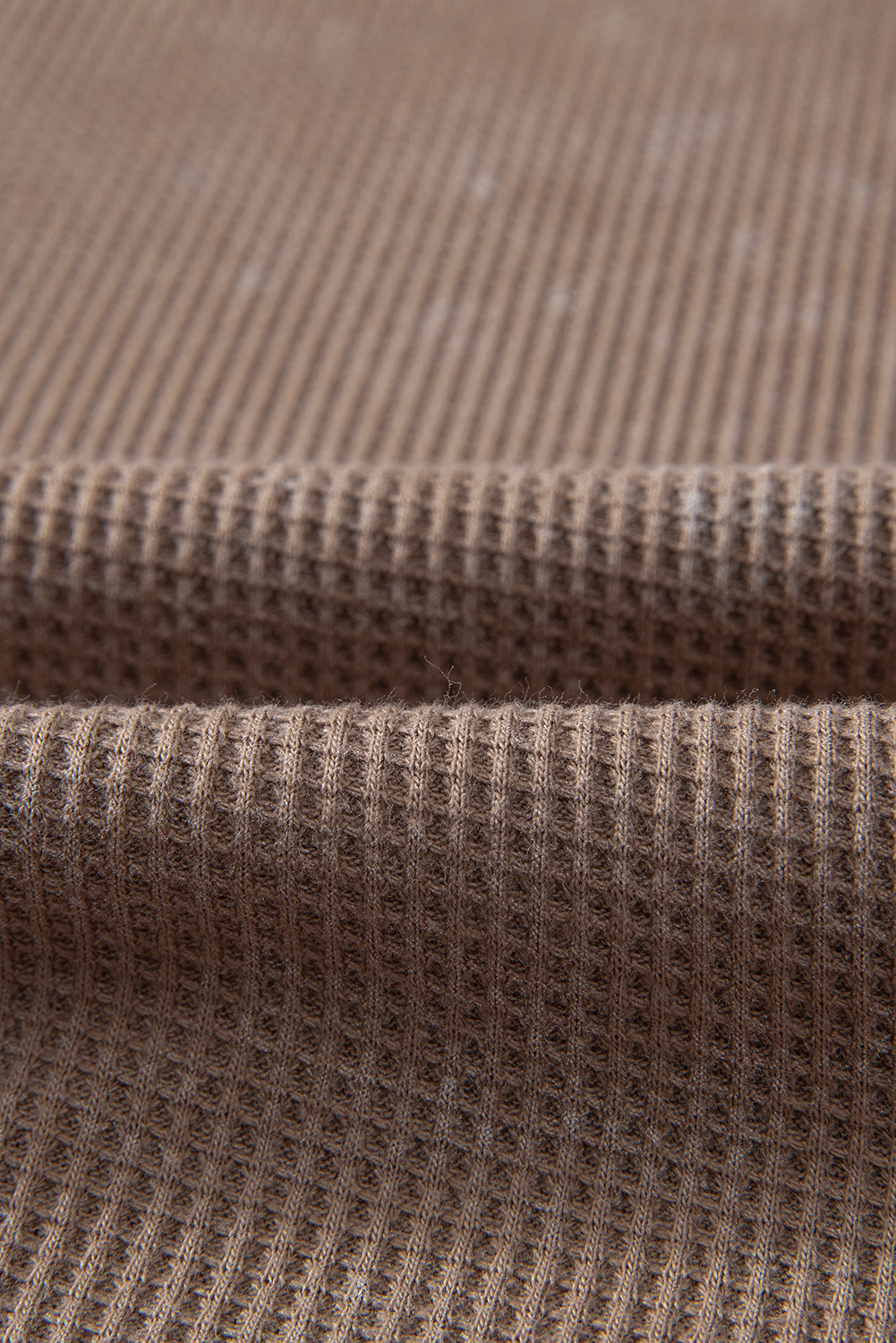 Zahra Waffle Knit Neckline Long Sleeve Top