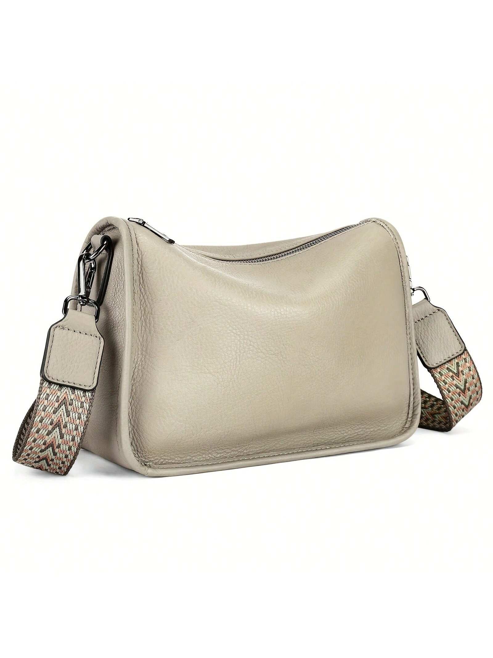 Genuine Leather Retro Casual Shoulder Bag Messenger Bag for Women- Adjustable Strap, Soft & Durable Lady Casual Handbag with Multiple Compartments