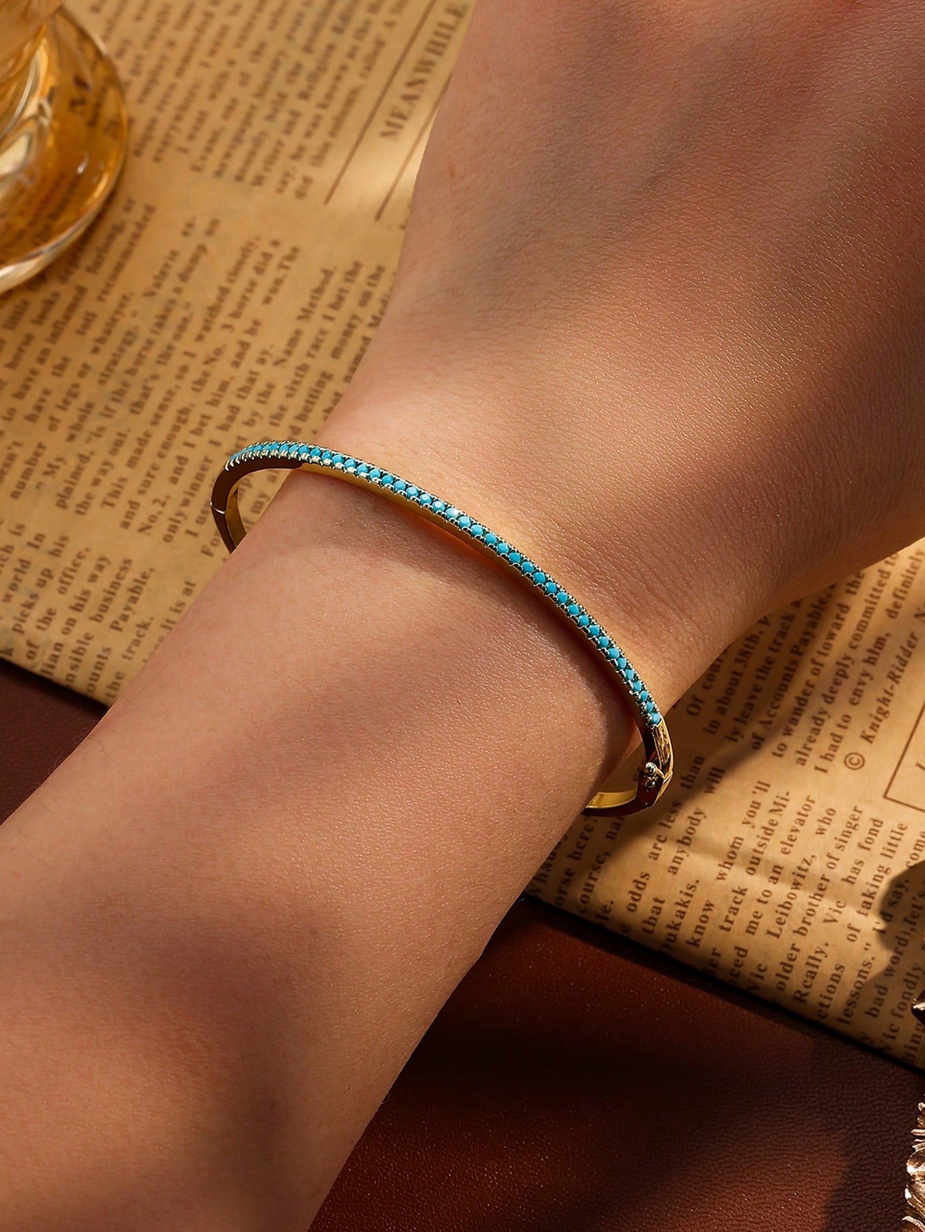 Rakol 1Pc Turquoise Cubic Zirconia Women Bracelet