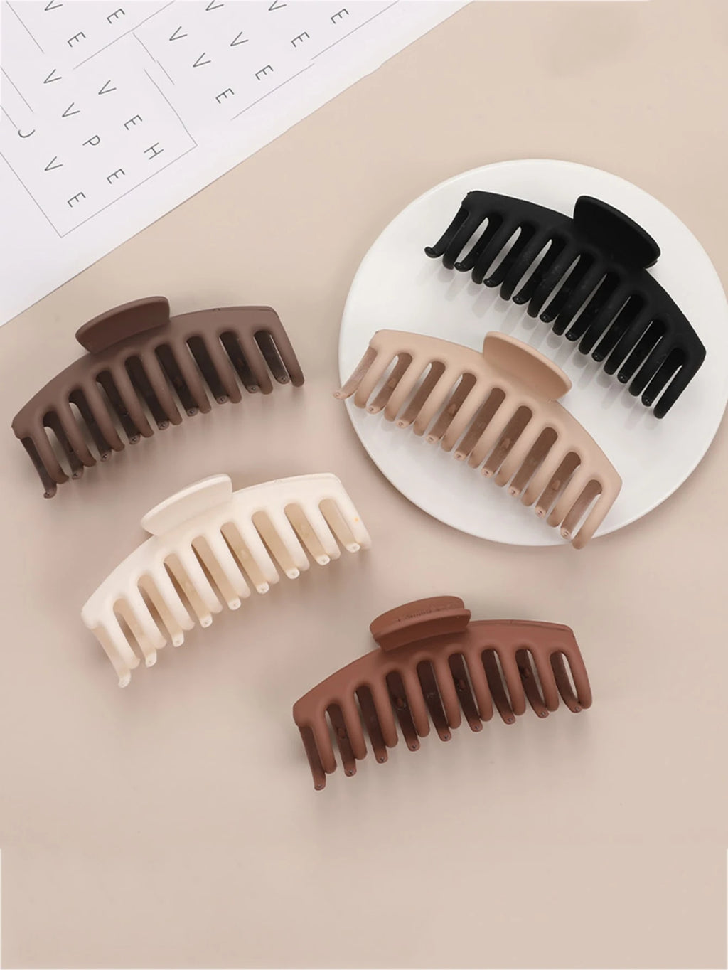 5Pcs Fashion Solid Hair Claw for Thick Hair, Strong Hold Jaw Hair Clamps, Butterfly Hair Clips Hair Claws Hairpins Fashion Hair Accessories for Women Casual Summer, School Stuff, College Fall Winter Claw Clip for Vacation Outfits Woman