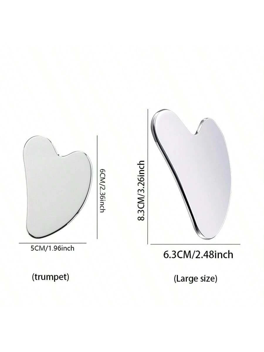 Syobaty Stainless Steel Heart-Shaped Gua Sha Tool, Mirror Finish, 304 Metal Gua Sha Plate for Back Massage at Home,Beauty,Skin Care Products,Spa,Self Care,Skin Care Tools,Face Care,Esthetician Supplies,Massage,Face Massage Tool,Face Roller