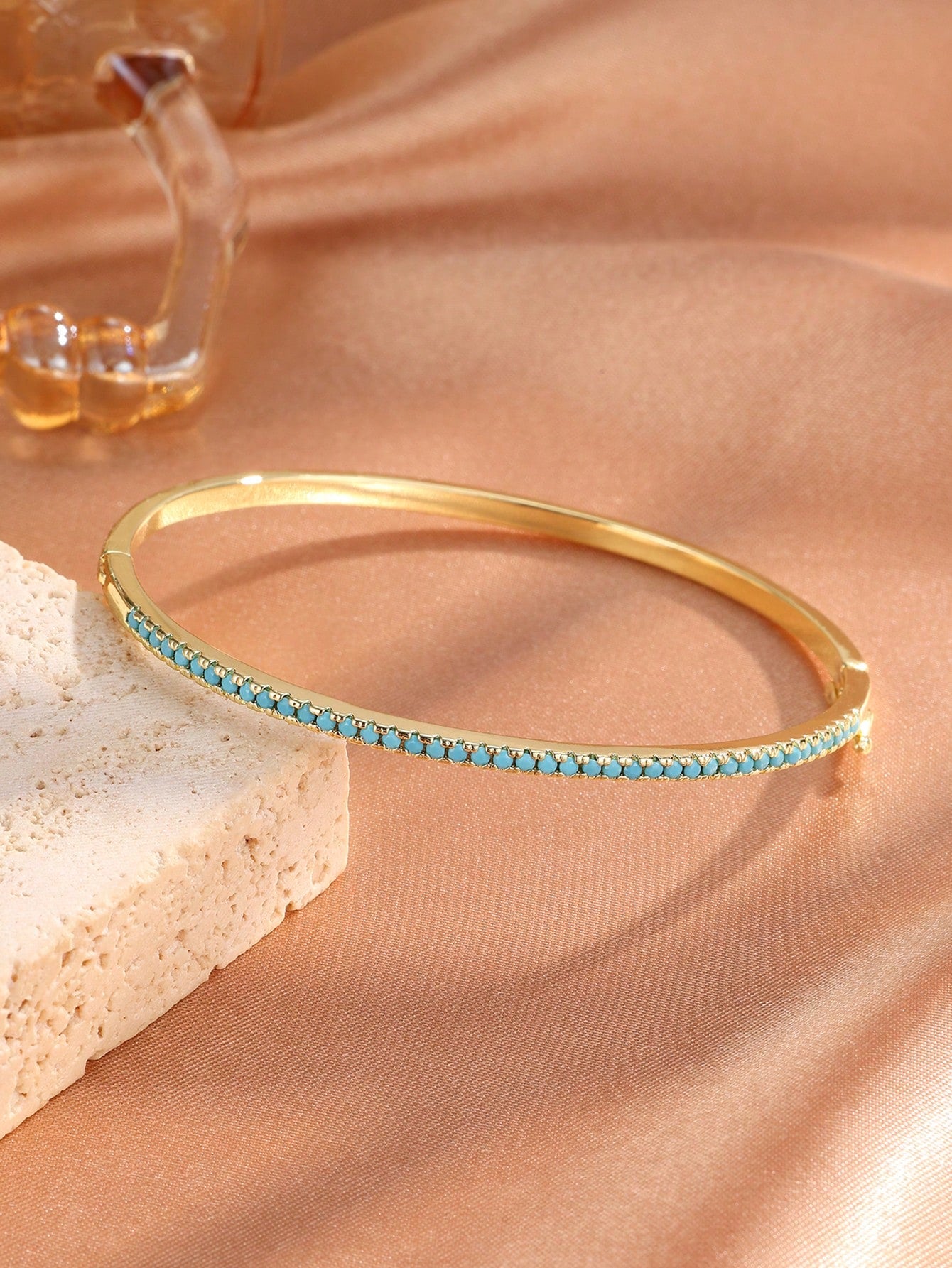 Rakol 1Pc Turquoise Cubic Zirconia Women Bracelet