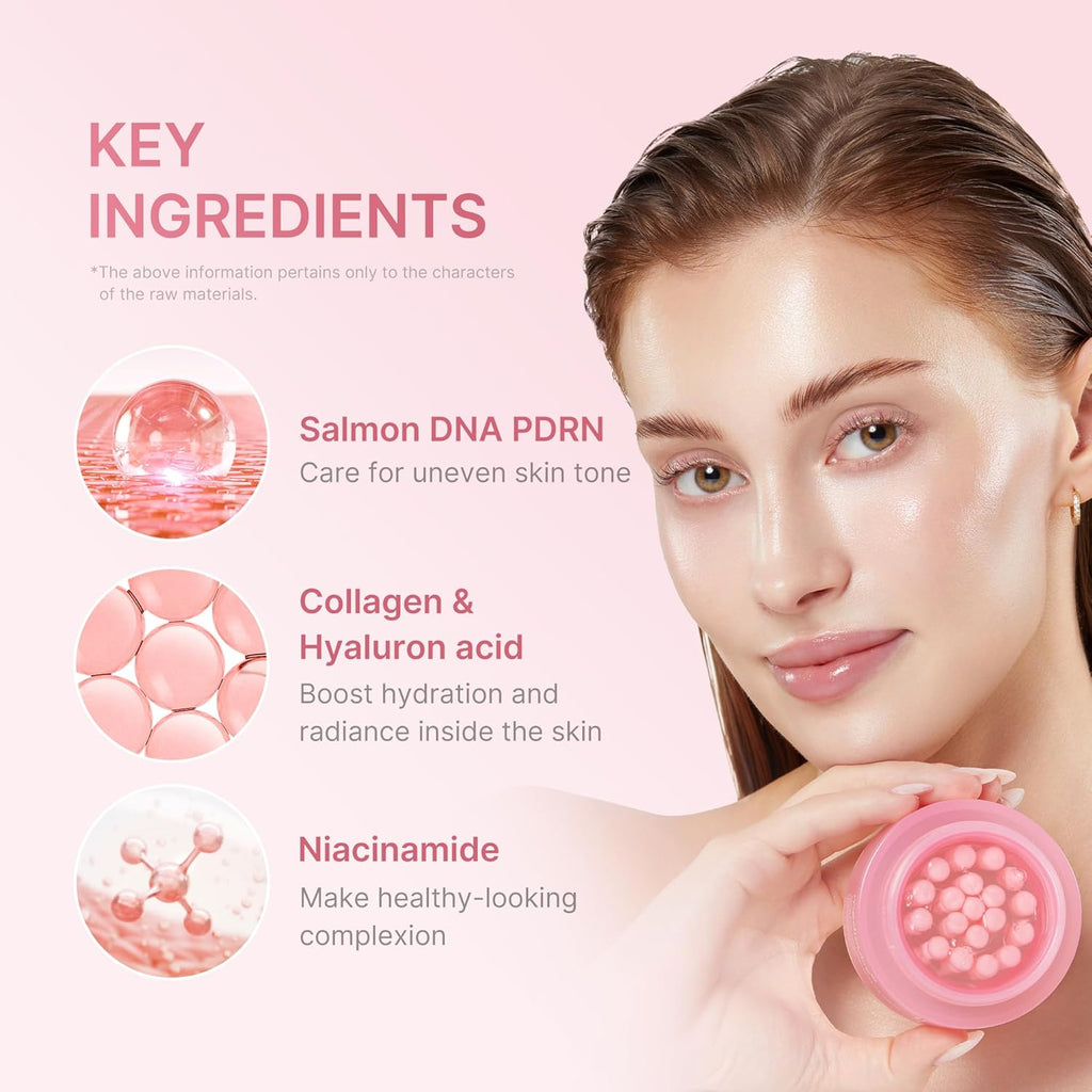 Capsule Cream with Salmon DNA PDRN Pink Collagen | Lightweight Moisturizing Cream with PDRN, Niacinamide for Uneven Skin Tone and Texture, Glow Hydration | Korean Skincare, 1.94 Oz
