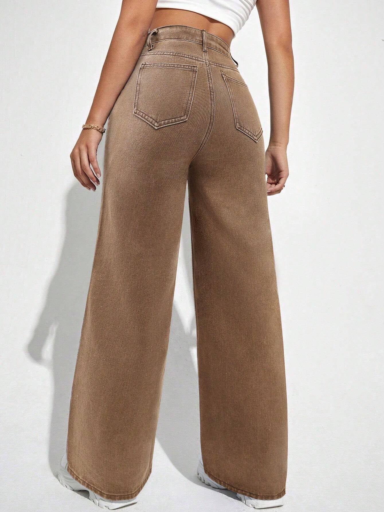 High Waist Straight Leg Jeans