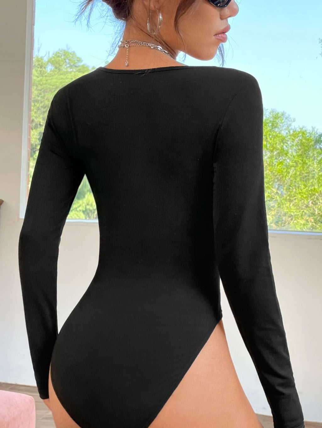 Essnce Square Neck Slim Fit Bodysuit